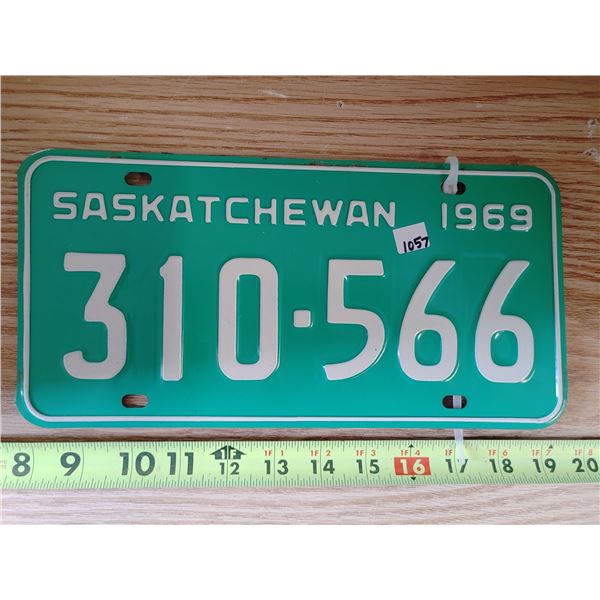 2 1969 Saskatchewan Plate With Matching Waramps Tags