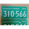 Image 5 : 2 1969 Saskatchewan Plate With Matching Waramps Tags