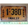 Image 1 : 1942 Sask Trailer Plate
