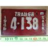 Image 1 : 1946 Sask Trailer Plate