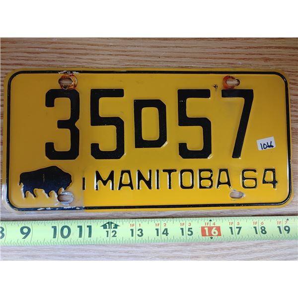 Manitoba Plate 1964