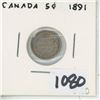 Image 1 : 1891 Canada 5 Cent Silver Coin