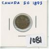 Image 1 : 1893 Canada 5 Cent Silver Coin