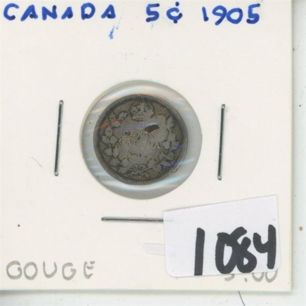 1905 Canada 5 Cent Silver Coin