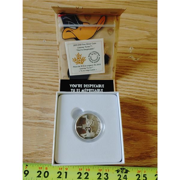 2015 $10 Fine Silver Coin Looney Tunes "Your Despicable"