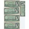 Image 1 : 5 Canadian $5 Bills 1954