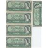 Image 1 : 5 Canadian1954  $1 Bills
