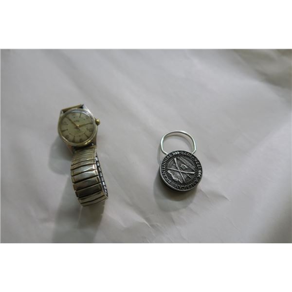 Mount Royal Watch & American Bicentennial Key Chain 1976