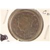 Image 1 : 1844 US LARGE CENT WITH GRAFFITI ON OBV.