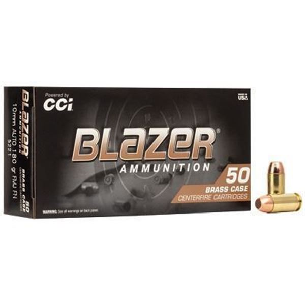 BLAZER 10MM AUTO 180GR FMJ - 50 Rds