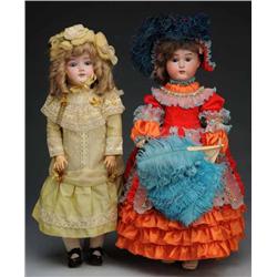 Lot of 2: German Bisque Dolls.