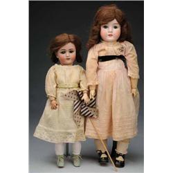 Lot of 2: German Bisque Girls.