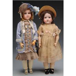 Lot of 2: German Bisque Girls.