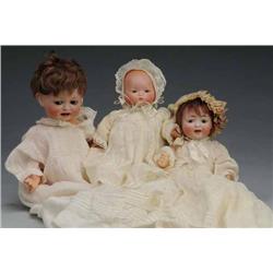 Lot of 3: Bisque Head Babies.