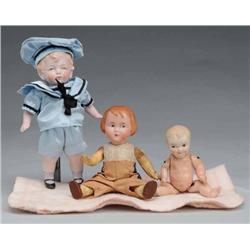 Lot of 3: Bisque Dolls.