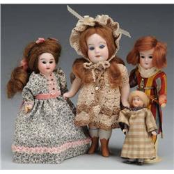 Lot of 4: Bisque Dolls.