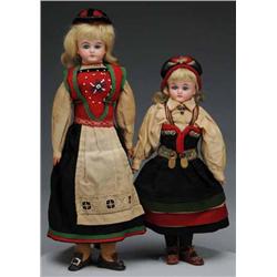 Lot of 2: Bisque Shoulder Head Dolls.