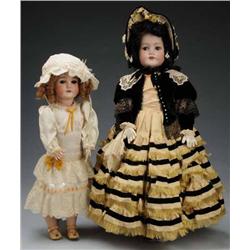 Lot of 2: German Bisque Dolls.