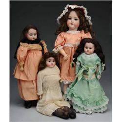Lot of 4: German Bisque Dolls.