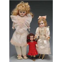 Lot of 3: German Bisque Dolls.
