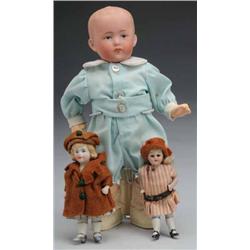 Lot of 3: German Bisque Dolls.