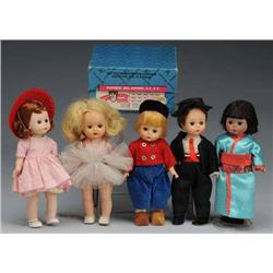 Lot of 5: Hard Plastic Dolls.