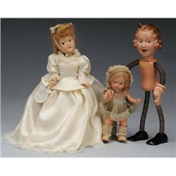 Lot of 3: Composition Dolls.