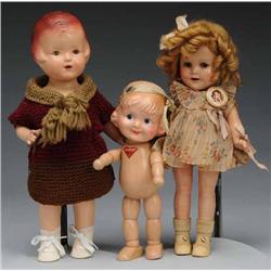 Lot of 3: Composition Dolls.