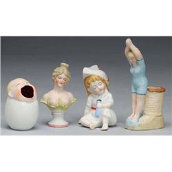 Lot of 4: Bisque Figures.