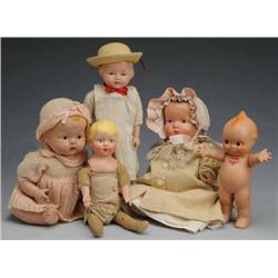 Lot of 5: Composition Dolls.