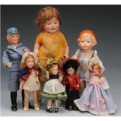 Lot of 7: Composition Dolls.