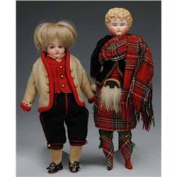 Lot of 2: Bisque Shoulder Head Dolls.