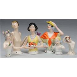 Lot of 6: China Half Dolls.