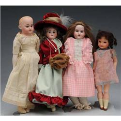Lot of 4: Bisque Dolls.