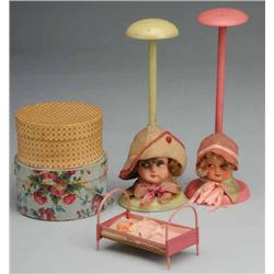 Lot of Vintage Boxes and Hat Stands.