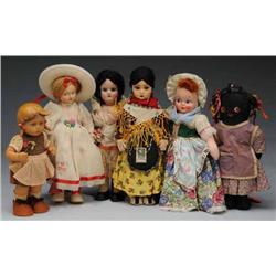 Lot of 6: Cloth & Rubber Dolls.
