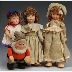 Lot of 4: Cloth Dolls.
