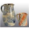 Image 1 : Lot of 2: Stoneware Spatterware Pitchers.