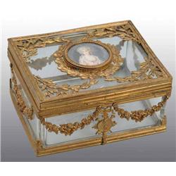 French Crystal & Gilt Brass Box.