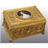 Image 1 : Bronze Gilt Box with Enamel Portrait of Woman.