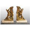 Image 1 : Pair of Bronze Bookends with Man Holding Books.
