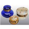 Image 1 : Lot of 3: Small Glass Hinged-Lid Boxes.