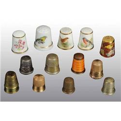 Lot of 15: Antique Sewing Thimbles.
