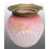 Image 1 : Hand-Painted Monticello Blown Satin Glass Vase.