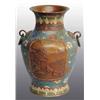 Image 1 : Copper Cloisonne Chinese Vase with Handles.