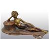 Image 1 : Bronze Inkwell with Art Nouveau Lady Reclining.