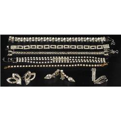 Lot of Antique Jewelry Rhinestone Pieces.