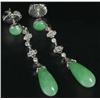 Image 1 : Antique Jewelry Jade & Diamond Drop Earrings.