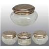 Image 1 : Lot of 4: Cut Glass Jars with Sterling Lids.