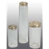 Image 1 : Lot of 3: Cut Glass Sterling Lidded Vanity Bottles